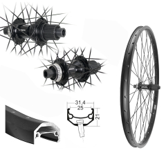 B�rwinkels 29 Zoll Hinterrad 25-622 Andra40 schwarz Disk 36L TC500 142/12 Centerlock Disc Steckachse 12f MicroSpline Speichen Niro ED 2/2,34mm schwarz