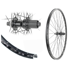 B�rwinkels 28 Zoll Hinterrad 21-622 DH21 schwarz Disk mit �sen 36L TC500 Centerlock Disc Steckachse 142/12 8-11 Fach Speichen Nirosta 2mm schwarz