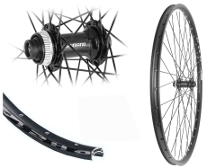 B�rwinkels 27,5 Zoll Vorderrad 21-584 DH21 schwarz Disc 32L mit �sen Shimano TC500 Steckachse 100/15mm Centerlock Disc schwarz Speichen schwarz