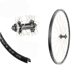 B�rwinkels 28 Zoll Vorderrad 19-622 DH19 schwarz Disk mit �sen 36L Shimano HB-QC400 Centerlock Disc Schnellspanner schwarz Nirosta 2mm Speichen Silber