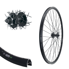 Aggro-X 28 Zoll Vorderrad 19-622 XD19 schwarz 36 Loch Shimano TX506 Schnellspanner 6 Loch Disc schwarz Speichen Nirosta 2mm schwarz