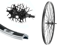 Aggro-X 28 Zoll Hinterrad 19-622 C19 f�r Felgenbremse Alu Nabe 7 Fach Schraubzahnkranz Mutter Speichen schwarz