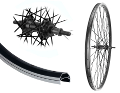 Aggro-X 28 Zoll Hinterrad 19-622 C19 Alu Nabe Schraubzahnkranz 8 Fach Mutter Speichen schwarz