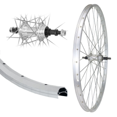 Aggro-X 28 Zoll Hinterrad 19-622 C19 ECO Alu Schraubzahnkranz 7 Fach Mutter Speichen verz Silber