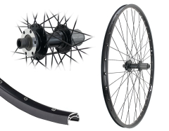 Aggro-X 28 Zoll Hinterrad 21-622 B21 mit �sen Nabe 8-11 Fach Steckachse 148/12 Disc 6 Loch Speichen schwarz