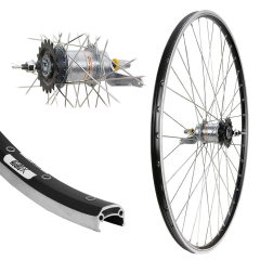 Aggro-X 28 Zoll Hinterrad 19-622 Y19 schwarz 36 Loch mit �sen Shimano Nexus 3 R�cktritt Speichen Silber