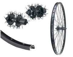 Aggro-X 28 Zoll Hinterrad 21-622 B21 mit �sen Shimano TX506 8-10 Fach Kassette Schnellspanner 6 Loch Speichen schwarz