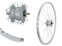 Aggro-X 28 Zoll Vorderrad 19-622 C19 36 Loch Nabendynamo B�chel KB04 6V / 3W Mutter Speichen Silber
