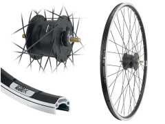 Aggro-X 28 Zoll Vorderrad 19-622 36 Loch f�r Felgenbremse Nabendynamo B�chel KB95 6V 3W Mutter Speichen schwarz