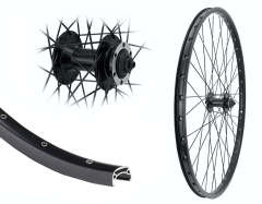 Aggro-X 26 Zoll Vorderrad 19-559 B19 mit �sen BDCP 6 Loch Disc Schnellspanner Speichen schwarz