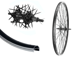 Aggro-X 26 Zoll Vorderrad 19-559 C19 f�r Felgenbremse Nabe ECO Alu Mutter Speichen schwarz