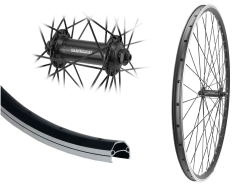 Aggro-X 26 Zoll Vorderrad 19-559 C19 f�r Felgenbremse Shimano HTX500 Schnellspanner Speichen schwarz