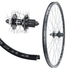 B�rwinkels 27,5 Zoll Hinterrad 21-584 DH21 schwarz mit �sen Shimano QC500 Centerlock Disc 12 Fach MicroSpline Schnellspanner Speichen Silber