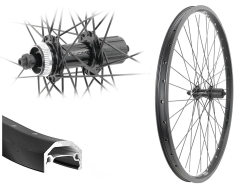 B�rwinkels 27,5 Zoll 25-584 Hinterrad Andra40 Shimano QC400 Centerlock Disc Schnellspanner 8-10 Fach Speichen ED 2/2,34mm schwarz
