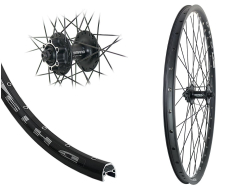 B�rwinkels 28 Zoll Vorderrad 19-622 DH19 Disk mit �sen Shimano M525 6-Loch Schnellspanner Speichen schwarz